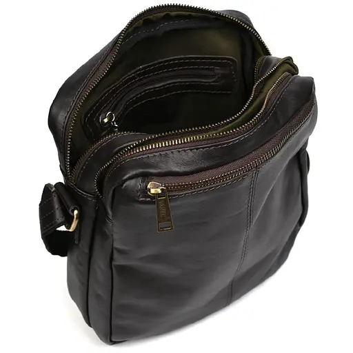 Кожаная сумка мессенджер Tarwa из кожи Наппа 24х26х7 см sum0028352 - фото 4