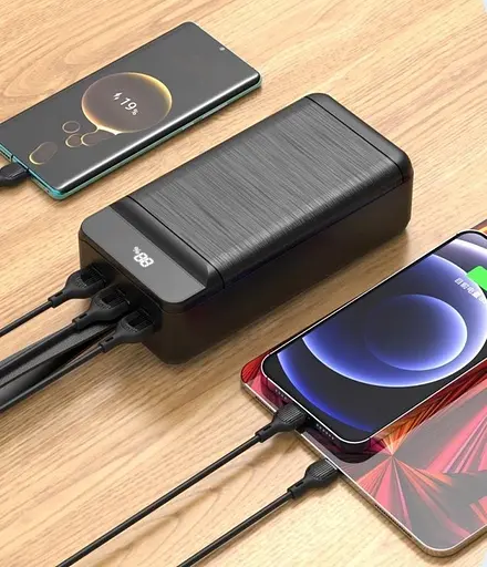 Універсальна мобільна батарея XO PR159 60000mAh PD20W+QC22.5W (Чорний) - фото 5