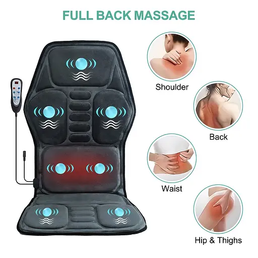 Подогреваемая массажная накидка для сиденья с вибрационным массажем, подогревом и пультом управления 88238 - фото 2