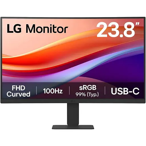 Монітор LG 23.8" 24U421A-B Curved FHD VA 100Hz (24U421A-B) - фото 1