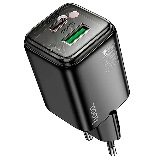 Сетевое зарядное устройство Hoco N52 GaN PD20W + QC3.0 2 порта USB+Type-C черный