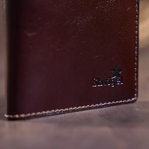 Мужской кожаный кошелек Shvigel 19х9.5х1 см acs0016051 - фото 7