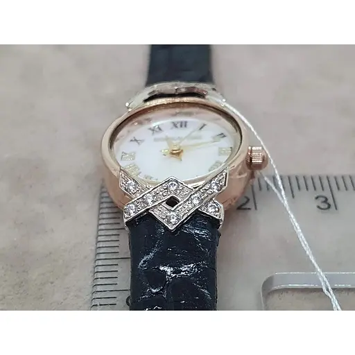 Золотые часы Golden Time кварцевые. Ч27РБ Черный - фото 4