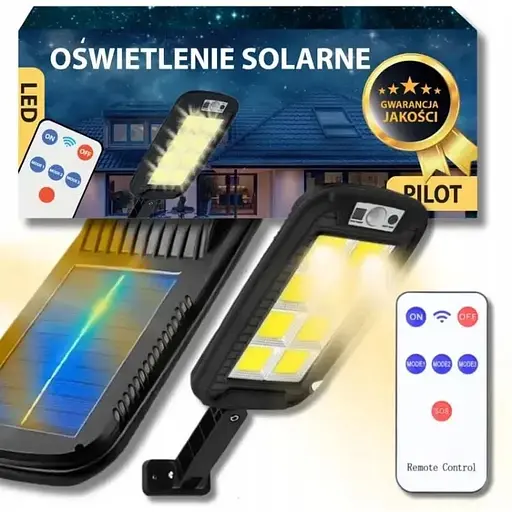 Сонячний світлодіодний світильник Red Garden P4 з датчиком руху та сутінків, 240 COB LED, пульт, IP65 - фото 1