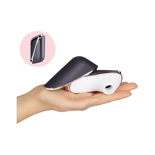 Вакуумний кліторальний стимулятор з вібрацією Satisfyer Pro Traveler сірий - фото 2