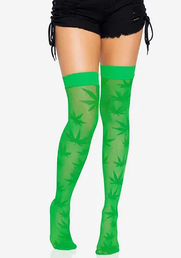 Чулки Leg Avenue 420 Net thigh highs Green - фото 4