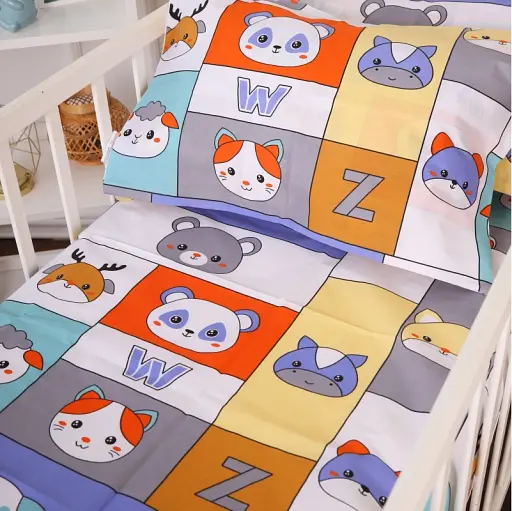 Комплект постельного белья MirSon Бязь 20-0039 Zoo alphabet 160x220 см голубой (2200010271690) - фото 4