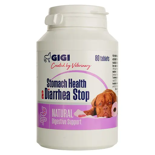 Вітамінно-мінеральний комплекс Gigi Stomach Health & Diarrhea Stop для нормалізації функції травної системи 1 таблетка на 10 кг №80 (GIG43050) - фото 2