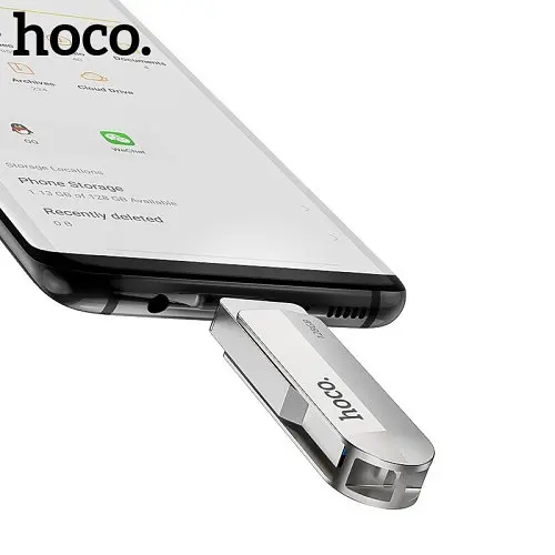 Флеш-накопитель USB-A/C Hoco UD10 Wise Type-C USB flash drive 32Gb серебристый - фото 2