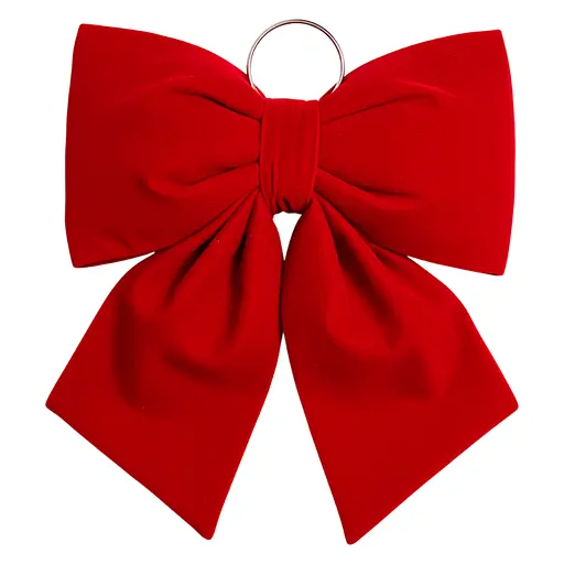 Оксамитовий бант для декору Yiwu на ялинку та двері 25×35 (см) Червоний CR-2-16