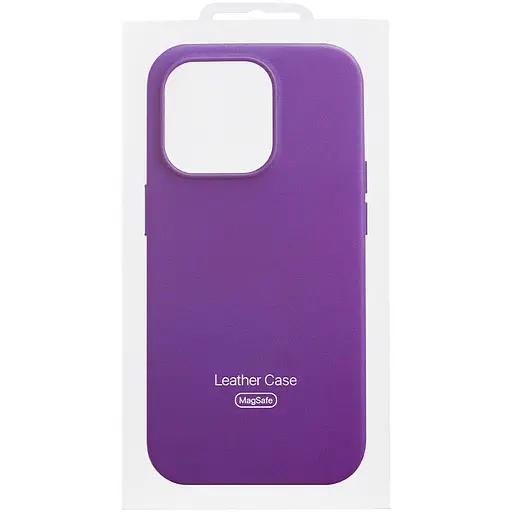 Шкіряний чохол Leather Case (AAA) with MagSafe and Animation для Apple iPhone 14 Pro (6.1) Deep Violet - фото 6