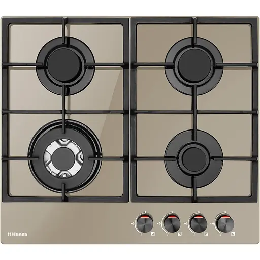 Варочная поверхность Hansa газовая на стекле 59 см чугун бежевый