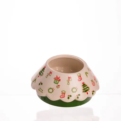 Цукерниця новорічна Yiwu порцелянова Ялинка Ø15 (см) ваза цукерниця CR-1-21 - фото 3