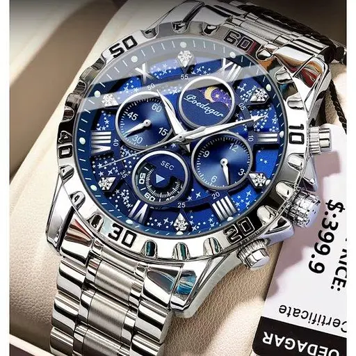 Мужские наручные часы Poedagar MoonLight (Серебристый) - фото 3