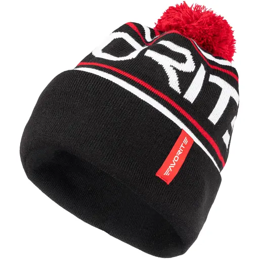 Шапка Favorite Pompon Hat 56 Black White Logo - фото 1