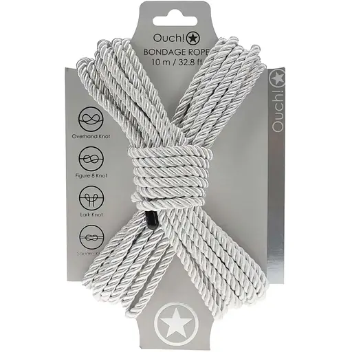 Веревка для бондажа Ouch! Rope 10 м (серый)