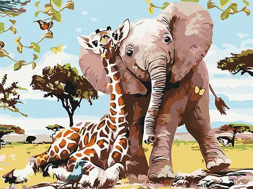 Картина за номерами на підрамнику Brushme Милі друзі