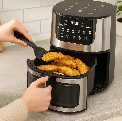 Аерофритюрниця сенсорна Gold Diamond TK-003010 8 л безмасляна повітряна 4000 Вт Чорний - фото 7
