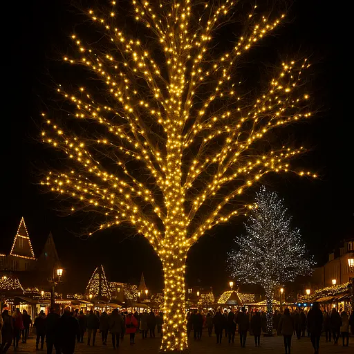 Новорічна гірлянда вулична Різдвяна фея GarlandoPro 50 м 500 LED білий провід Жовтий CF500L50MWY