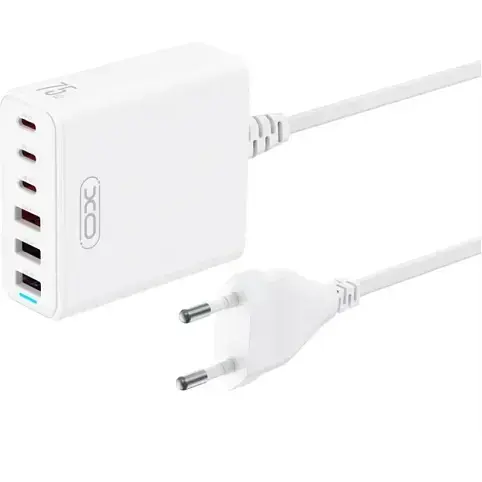Зарядний пристрій XO L133 75W GaN 3A+3C 6 портів Desktop Fast Charger with 1.5M Power Cord - фото 1