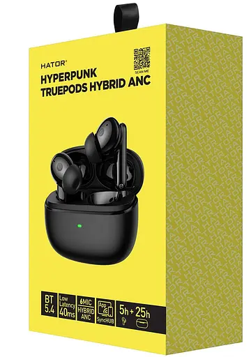 Навушники HATOR TWS Hyреrpunk Truepods Hybrid ANC Black (HTA431) - фото 5