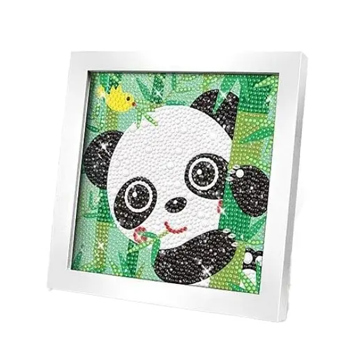 Алмазна мозаїка A 5501 A "Панда", стрази, ручка, лоток, рамка, в коробці (6969961400400) - фото 1