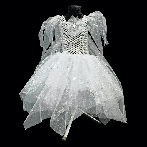 Сукня Фроузен дитяча зі шлейфом та брошкою - фото 1