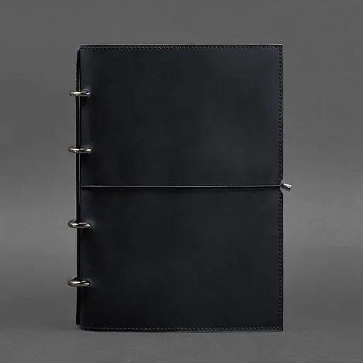 Шкіряний блокнот А4 на кільцях (Софт-бук) 9.0 в м'якій обкладинці синій Crazy Horse - фото 7