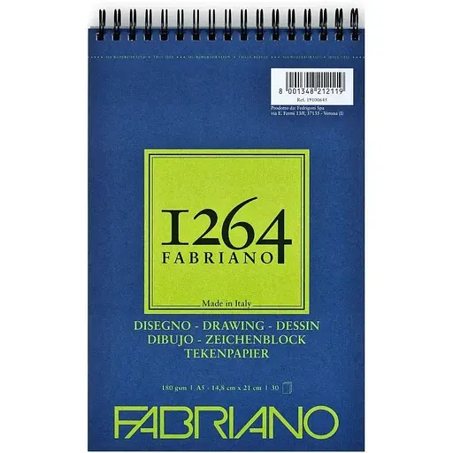 Альбом для рисунку Fabriano на спіралі 1264 А5 (14.8х21 см) 180г/м2 30л - фото 1