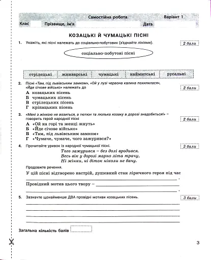 Українська література. 7 клас. Контроль результатів навчання - фото 2