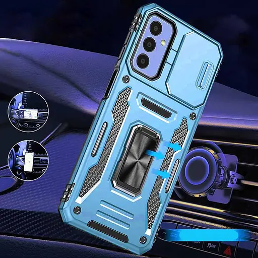 Ударостійкий чохол Epik Camshield Army Ring для Samsung Galaxy A26 5G Блакитний / Light Blue - фото 2
