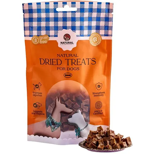 Ласощі для собак Natural м'ясні кубики з індички 100 г