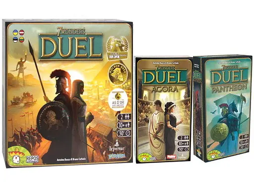 Настольная игра Ігромаг 7 Чудес: Дуэль с дополнениями Агора + Пантеон (92384+2)