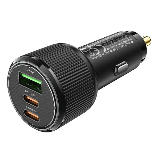 Автомобільний зарядний пристрій Hoco NZ17 USB/2 Type-C PD 75W чорний - фото 5