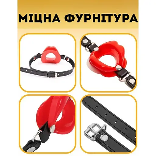 Кляп-губи Passion Відкритий рот Садо-мазо силіконовий червоний (4821002029389) - фото 3