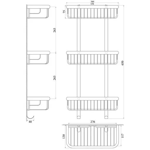 Полочка тройная TOPAZ 4103 - фото 2