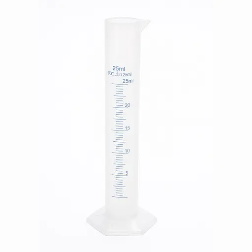 Мірний циліндр пластиковий колба градуйований стакан для спиртометра та виноміра 25 мл Прозорий 87375 - фото 1