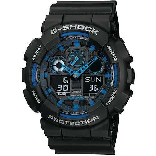 Наручные часы ударопрочные кварцевые Casio G-Shock GA-100-1A2ER Оригинал для мужчин с полимерным ремешком - фото 2