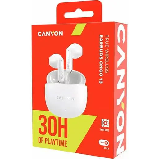 Навушники Canyon TWS headset OnGo 13 Semi-in-ear White (CNS-TWS13W) - фото 10