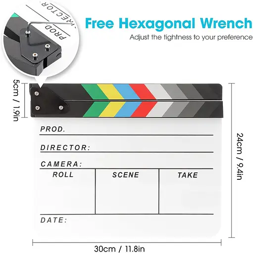 Акрилова дошка для кінорежисерів, фотографії, відео, телебачення, екшн-сцени, дошка з магнітною гумкою, дві персоналізовані ручки - фото 3