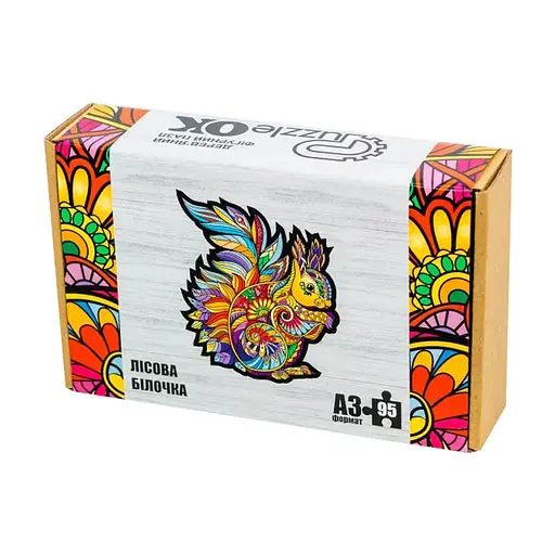 Фігурний дерев'яний пазл "Лісова білочка" PuzzleOK PuzA3-00728, 95 деталей - фото 1