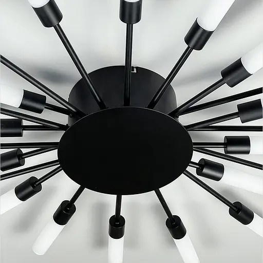 Потолочная черная люстра в форме солнечной вспышки на 22 плафона G4 Ø 90х70 см | Line F | Ст. 1279/22 BK - фото 3