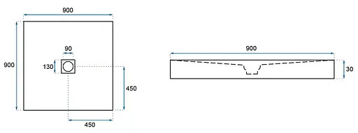 Душовий піддон Rea black Stone 90x90 REA-K9601 Чорний - фото 8