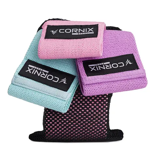 Резинки для фітнесу та спорту Cornix Hip Band набір із тканини 3 шт. XR-0048 - фото 3