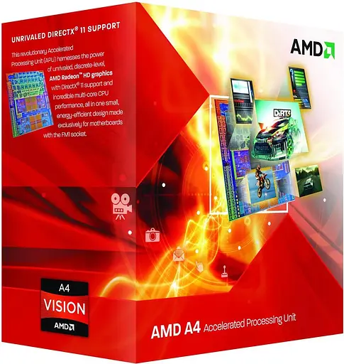Процессор AMD A4-3400 (AD3400OJHXBOX) (CPDTAM00310) (Socket FM1, 2T, 2.7 ГГц, Box) - фото 1