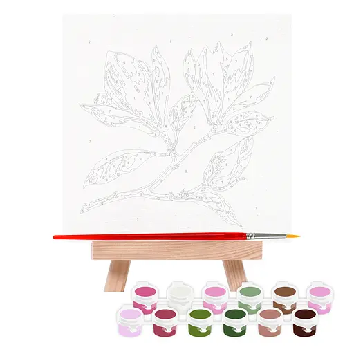 Картина за номерами Rosa Start Гілка магнолії 15х15 см з мольбертом - фото 3