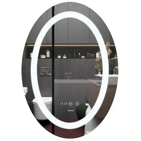 Дзеркало Mixxus PLAIN MV02-60x80 з LED Touch, Anti-fog, димером, регулюванням яскравості, годинником (MI6933) - фото 1