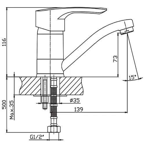 Змішувач для кухні Haiba HANSBERG 004 HB0191 - фото 2