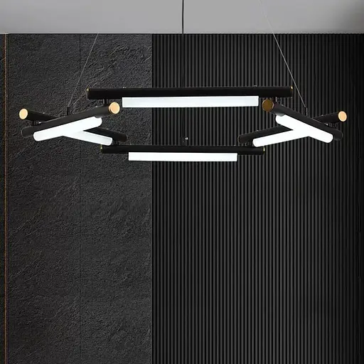 Унікальна підвісна люстра у чорному кільцевому корпусі Ø 78 см | Line F | Арт. MJ318-800 BK - фото 1