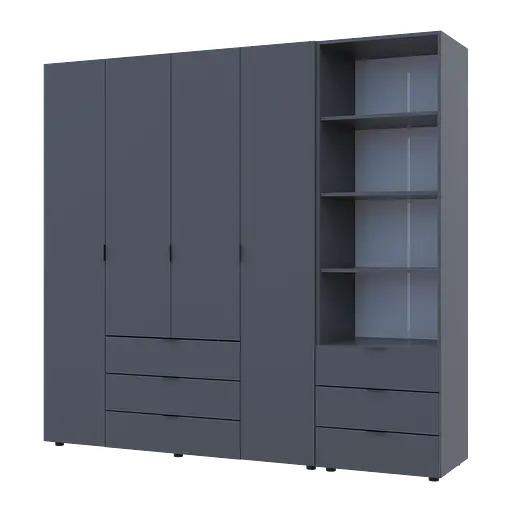 Шафа для одягу Doros Гелар Графіт 4ДСП з пеналом 215х49.5х203.4 (42005170)